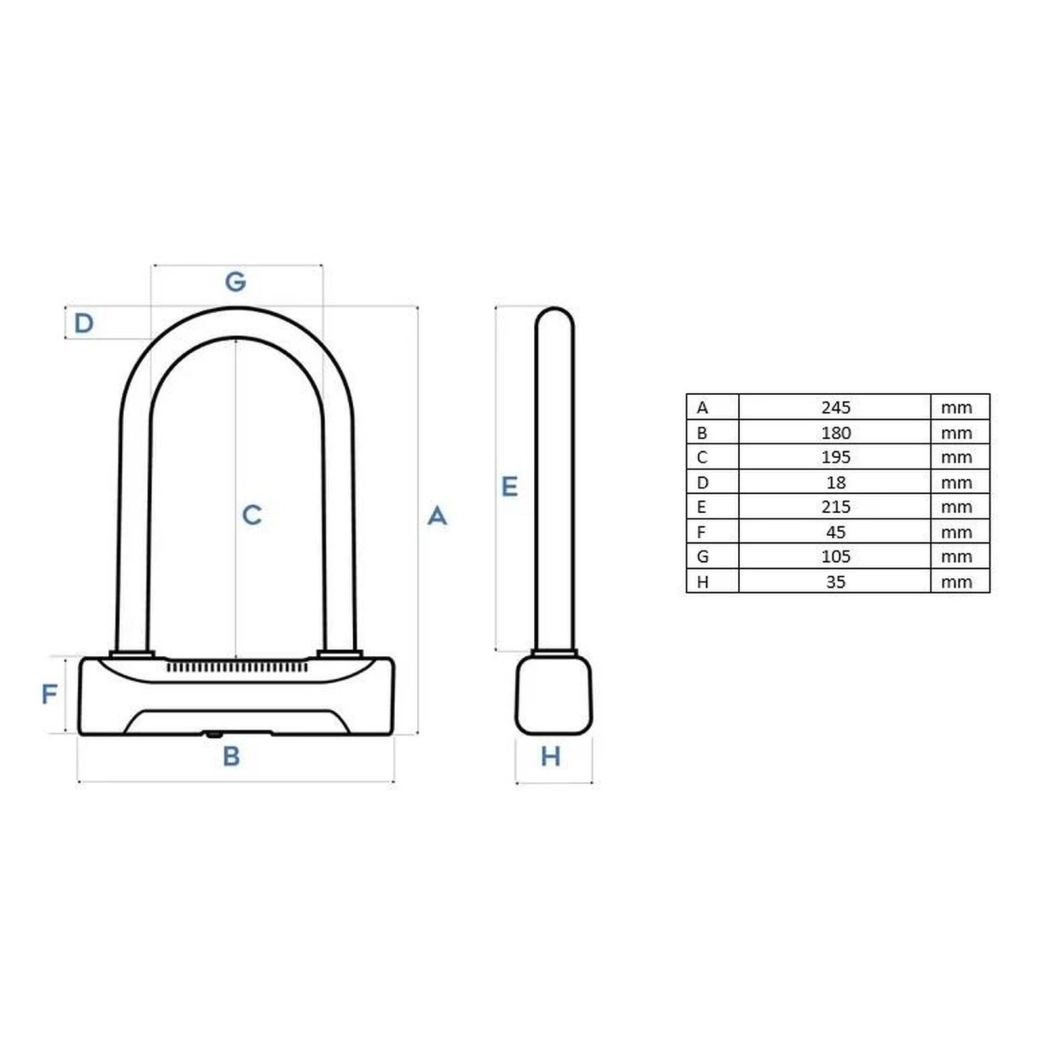 Cadenas Pour Vélo U-lock 448 ART4 180 X 245 Mm Noir 6 Cadenas Pour Vélo U-lock 448 ART4 180 X 245 Mm Noir – Image 6