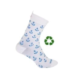 Chaussettes De Cyclisme Ancres Bleues, Recyclées