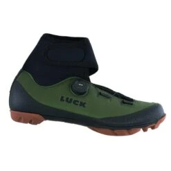 Chaussures De Vélo LUCK Winter Vert, Semelle En Carbone, Système De Rotation