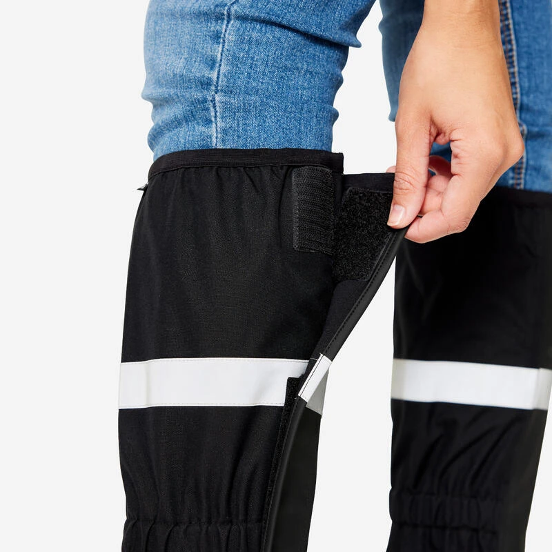 BTWIN Couvre Chaussures Hautes Imperméables Vélo Ville - Noir 3 BTWIN Couvre Chaussures Hautes Imperméables Vélo Ville - Noir – Image 3