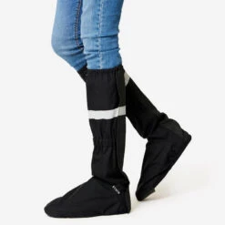 BTWIN Couvre Chaussures Hautes Imperméables Vélo Ville - Noir