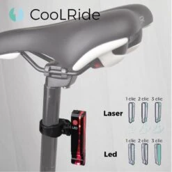 Eclairage Vélo Arrière USB Avec Laser - Fixation Universelle - Vélo, Trottinette -Cycle Libre Magasin eclairage velo arriere usb avec laser fixation universelle velo trottinette 2
