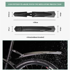 ROCKBROS Garde-boue De Vélo Garde-Boue VTT Avant Et Arrière Réglable En PP -Cycle Libre Magasin garde boue de velo garde boue vtt avant et arriere reglable en pp 4