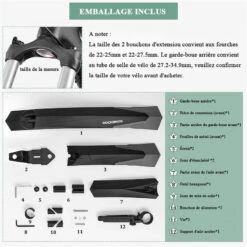 ROCKBROS Garde-boue De Vélo Garde-Boue VTT Avant Et Arrière Réglable En PP -Cycle Libre Magasin garde boue de velo garde boue vtt avant et arriere reglable en pp 5