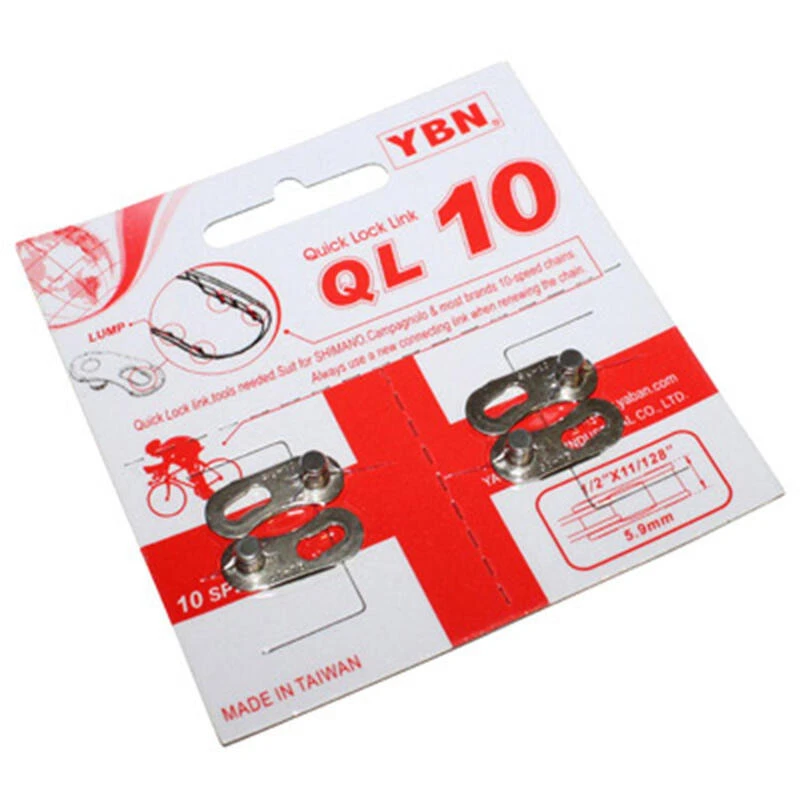 Lot De 2 Connecteurs De Chaîne (attache Rapide) P2R YBN Shimano-Campagnolo 10 V 1 Lot De 2 Connecteurs De Chaîne (attache Rapide) P2R YBN Shimano-Campagnolo 10 V