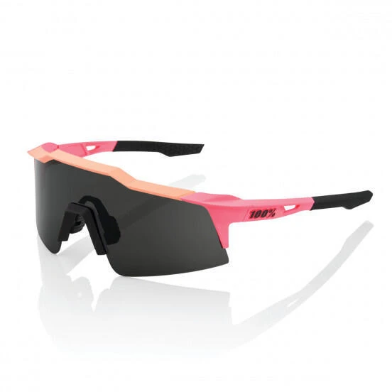 Lunettes Solaires 100% SPEEDCRAFT SL Matte Washed Out Neon Pink Smoke Lens 1 Lunettes Solaires 100% SPEEDCRAFT SL Matte Washed Out Neon Pink Smoke Lens