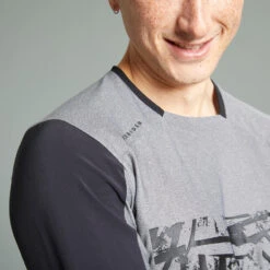 Rockrider MAILLOT MANCHES LONGUES VELO VTT EXPL 100 GRIS -Cycle Libre Magasin maillot manches longues velo vtt expl 100 gris 2