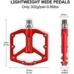 ROCKBROS Pédale Vélo En Alliage Aluminium 8 Clous Antidérapants Rouge -Cycle Libre Magasin pedale velo en alliage aluminium 8 clous antiderapants rouge 3