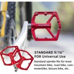 ROCKBROS Pédale Vélo En Alliage Aluminium 8 Clous Antidérapants Rouge -Cycle Libre Magasin pedale velo en alliage aluminium 8 clous antiderapants rouge 4