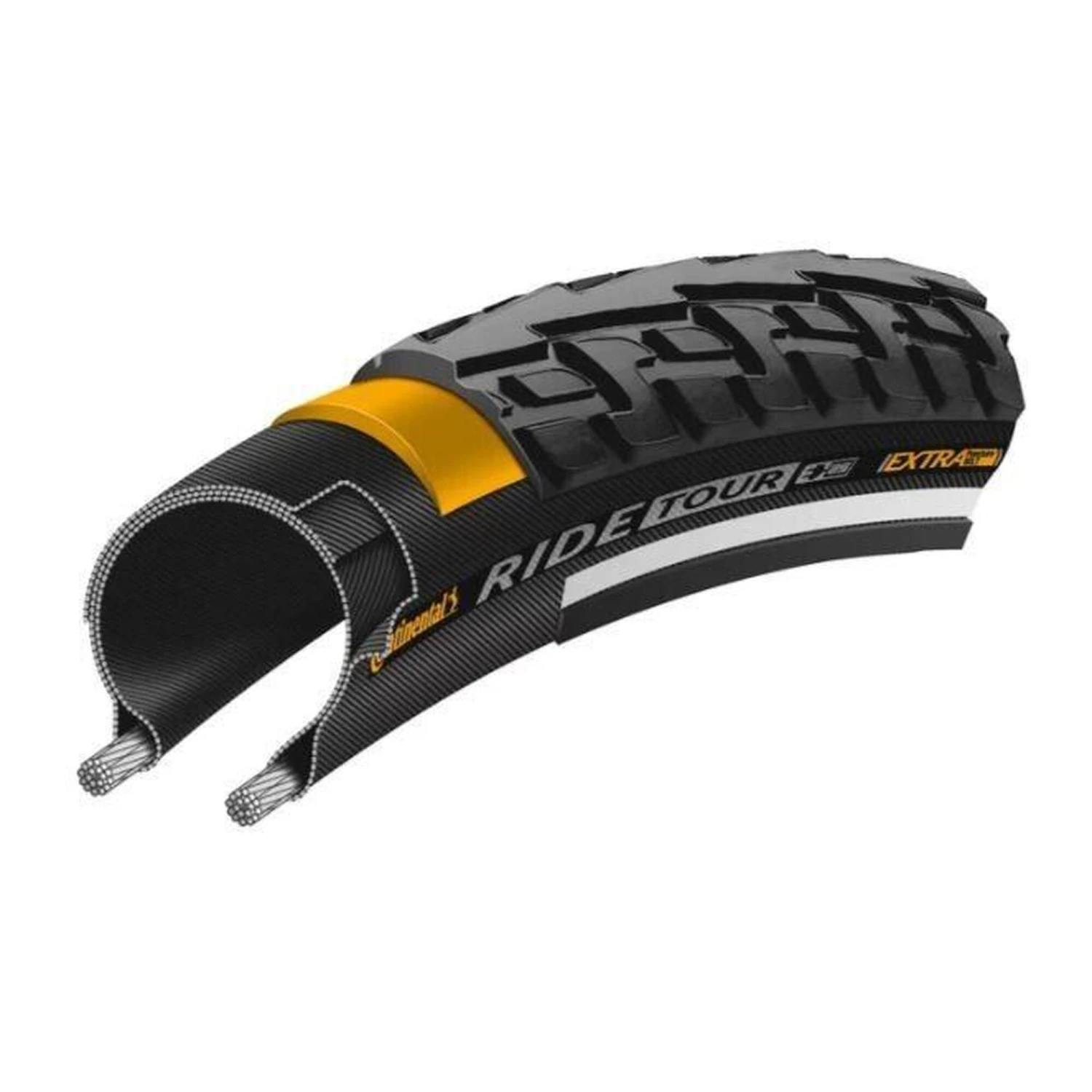 Pneu Vtt/urbain 20x1.75 Tr Continental Ride Tour Tt Noir (47-406) 2 Pneu Vtt/urbain 20x1.75 Tr Continental Ride Tour Tt Noir (47-406) – Image 2