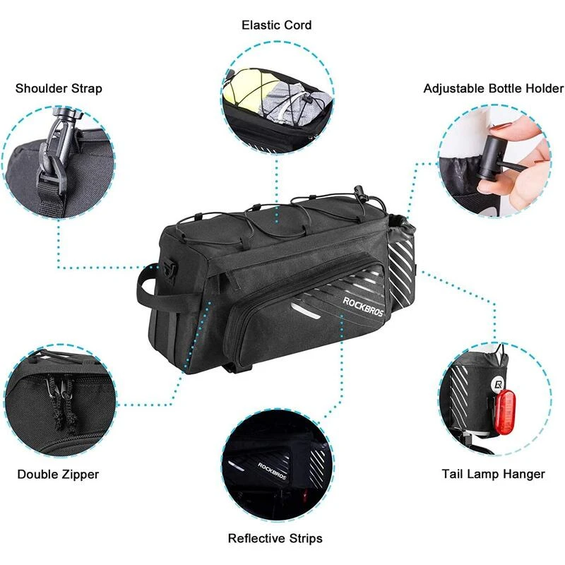ROCKBROS Sac Vélo Arrière A9 Imperméable Extensible 2 ROCKBROS Sac Vélo Arrière A9 Imperméable Extensible – Image 2