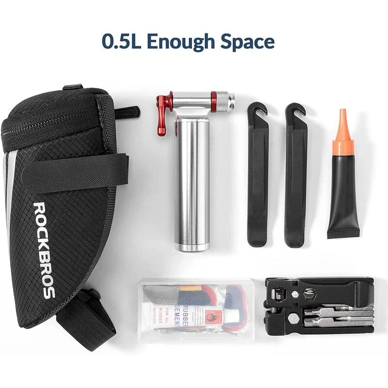 ROCKBROS Sacoche De Selle C28 Nylon Noir 3 ROCKBROS Sacoche De Selle C28 Nylon Noir – Image 3