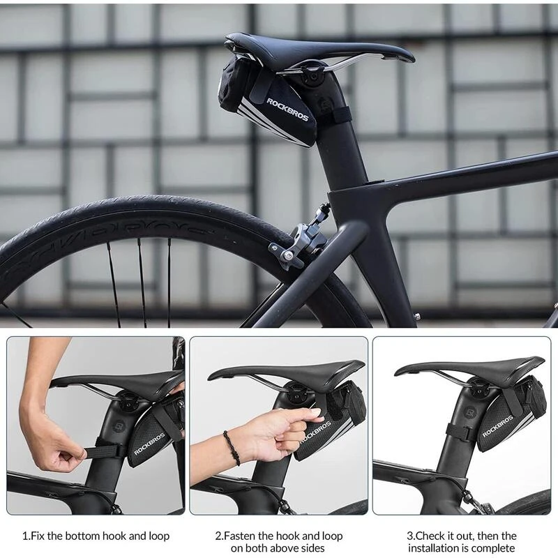 ROCKBROS Sacoche De Selle C28 Nylon Noir 4 ROCKBROS Sacoche De Selle C28 Nylon Noir – Image 4