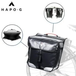 Sacoche Vélo Porte Bagage étanche 32L Noir - Vélo électrique, VTT, VTC - HAPO-G -Cycle Libre Magasin sacoche velo porte bagage etanche 32l noir velo electrique vtt vtc hapo g 5