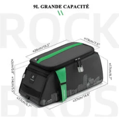 ROCKBROS Sacoche Vélo Porte-bagages Arrière Étanche Sac De Siège Housse De Pluie Noir 4L -Cycle Libre Magasin sacoche velo porte bagages arriere etanche sac de siege housse de pluie noir 4l 5