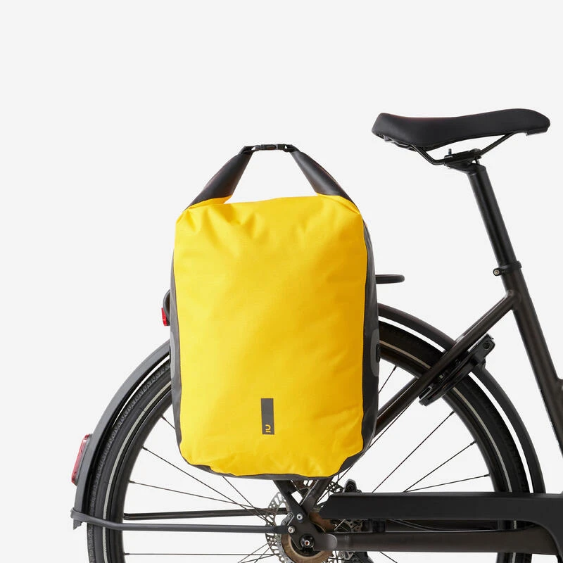 SACOCHE VELO SUR PORTE-BAGAGES 500 20L IMPERMEABLE JAUNE 3 SACOCHE VELO SUR PORTE-BAGAGES 500 20L IMPERMEABLE JAUNE – Image 3