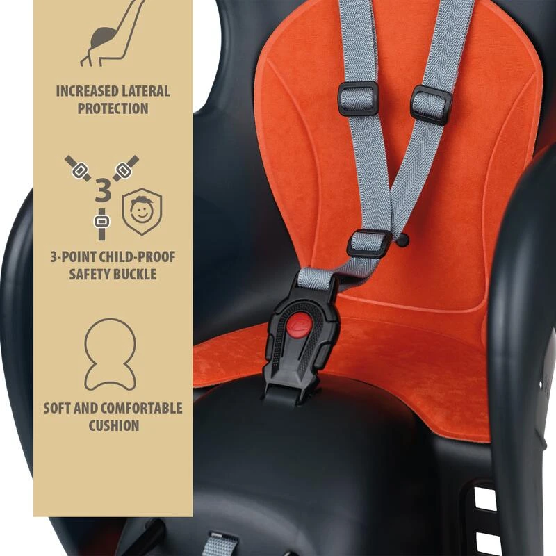 Siège Vélo Arrière Fixation Sur Porte-bagages Walaroo Gris Foncé Et Orange 5 Siège Vélo Arrière Fixation Sur Porte-bagages Walaroo Gris Foncé Et Orange – Image 5
