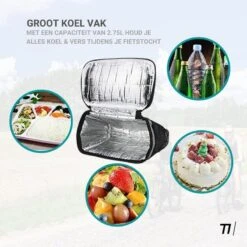 TIKKENS Sacoche De Guidon Vélo - Sacoche Amovible Avec Isolation - Imperméable -Cycle Libre Magasin tikkens sacoche de guidon velo sacoche amovible avec isolation impermeable 5