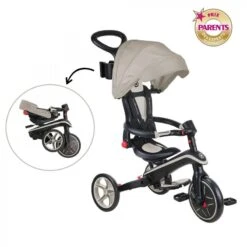 GLOBBER Tricycle EXPLORER 4-en-1 Évolutif & Pliable Taupe -Cycle Libre Magasin tricycle explorer 4 en 1 evolutif and pliable taupe 2