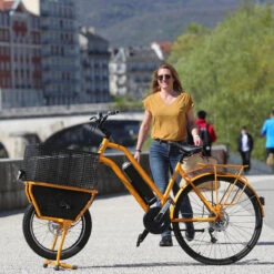 VÉLO CARGO COMPACT ELECTRIQUE 500w - CONFORT ORANGE 9 VÉLO CARGO COMPACT ELECTRIQUE 500w - CONFORT ORANGE -Cycle Libre Magasin velo cargo compact electrique 500w confort orange 4