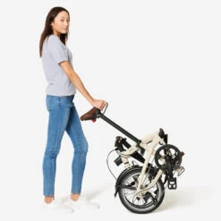 BTWIN VELO PLIANT ULTRA COMPACT FOLD LIGHT 1 SECONDE BEIGE -Cycle Libre Magasin velo pliant ultra compact fold light 1 seconde beige 8